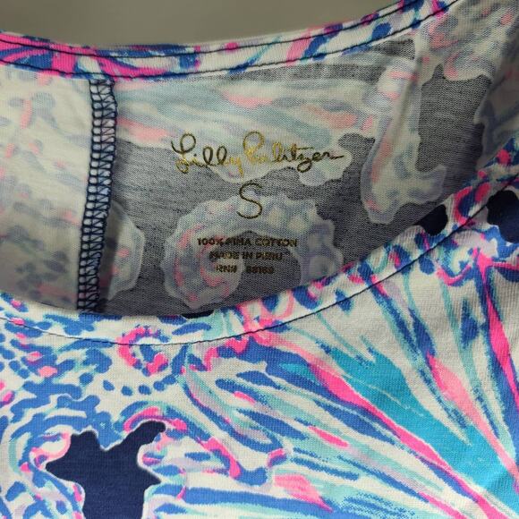 Lilly Pulitzer cotton Luella dress navy seahorse seashell print dress - small - Picture 3 of 6